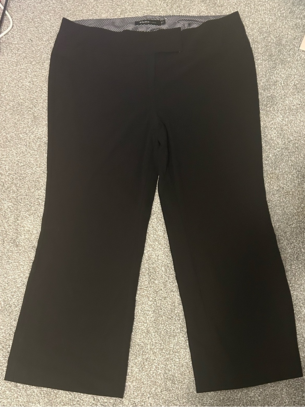 NWOT torrid Black Wide-Leg Crop Pants with Striped Waistband